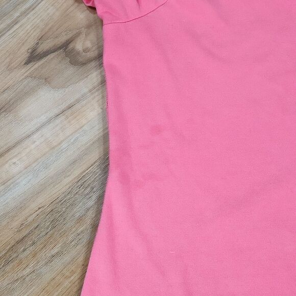 🐞Columbia Pink Omni-Freeze Collared Vneck Short Sleeve Top Medium - Picture 14 of 15